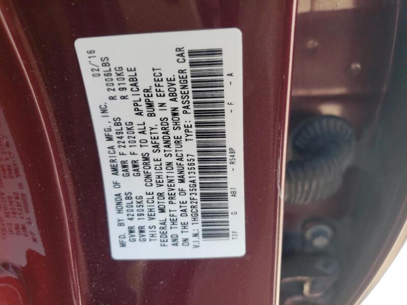 2016 HONDA ACCORD LX - 1HGCR2F35GA135657 | SeoVin.biz