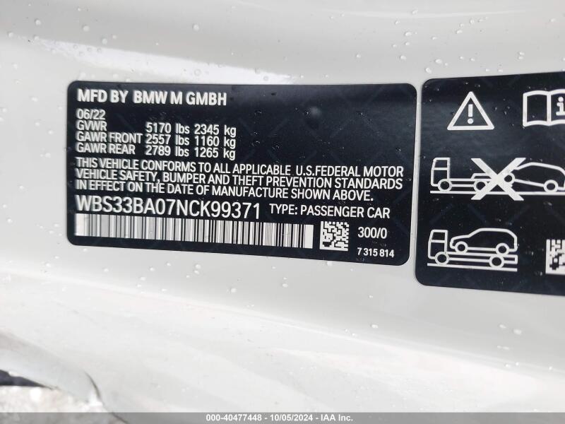 2022 BMW M4 COMPETITION XDRIVE - WBS33BA07NCK99371 | SeoVin.biz