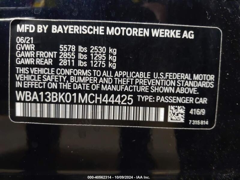 2021 BMW M550I XDRIVE - WBA13BK01MCH44425 | SeoVin.biz