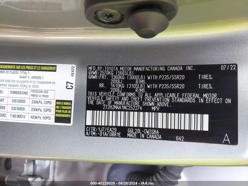 2022 LEXUS RX 350 - 2T2HZMAA1NC252274 | SeoVin.biz