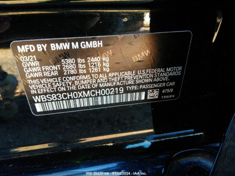 2021 BMW M5 - WBS83CH0XMCH00219 | SeoVin.biz