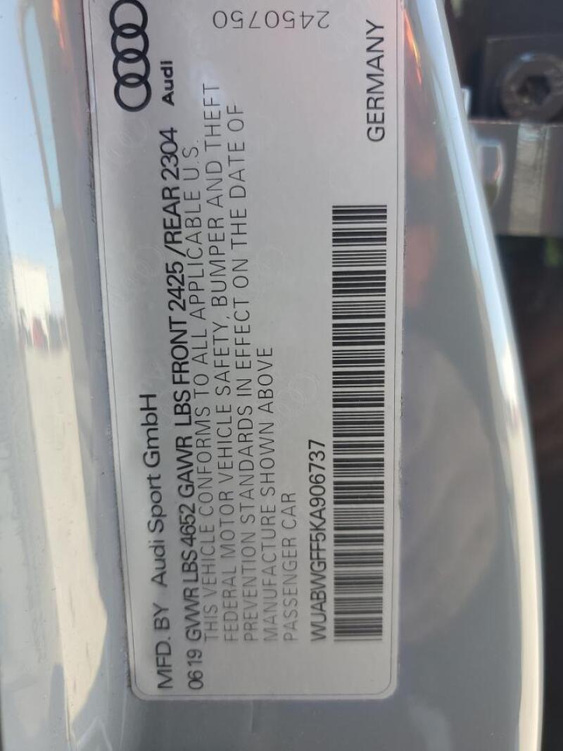 2019 AUDI RS3 - WUABWGFF5KA906737 | SeoVin.biz