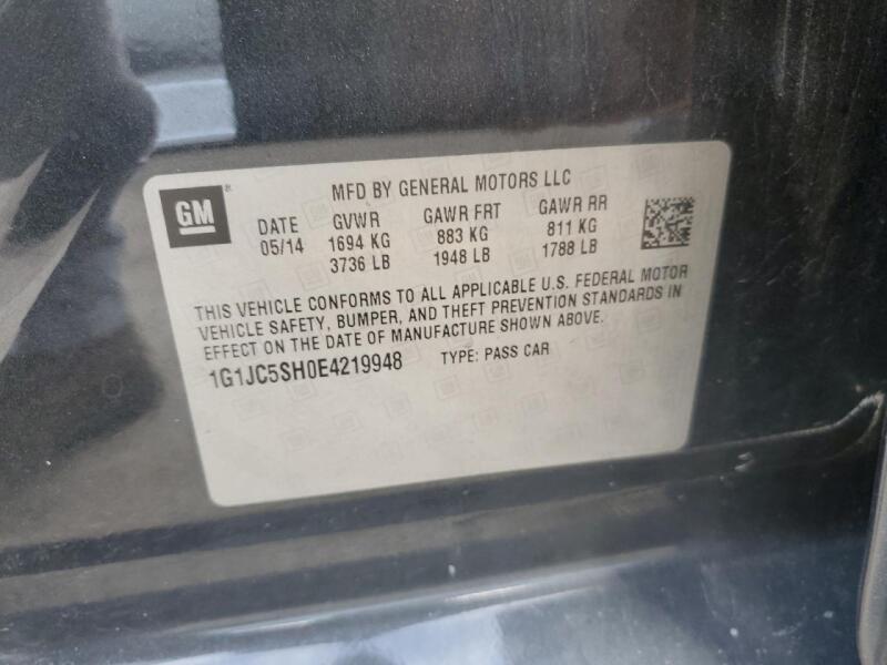 2014 CHEVROLET SONIC LT - 1G1JC5SH0E4219948 | SeoVin.biz