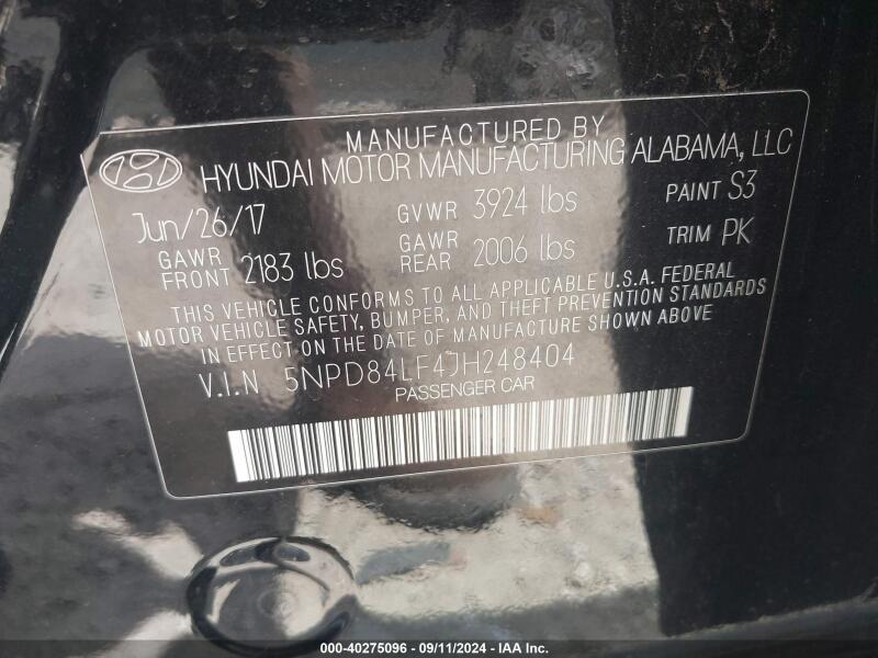 2018 HYUNDAI ELANTRA SEL - 5NPD84LF4JH248404 | SeoVin.biz