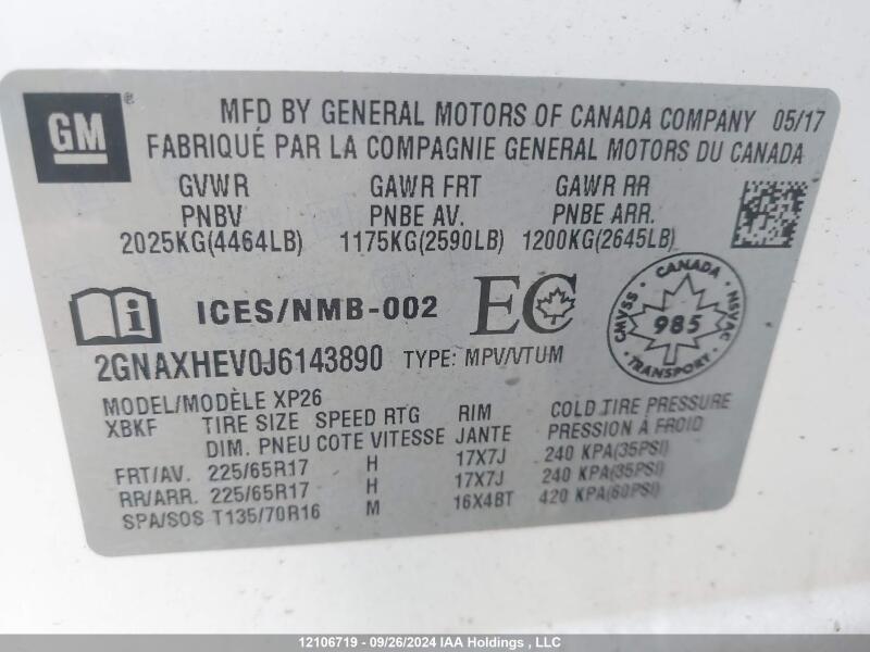 2018 CHEVROLET EQUINOX LS - 2GNAXHEV0J6143890 | SeoVin.biz