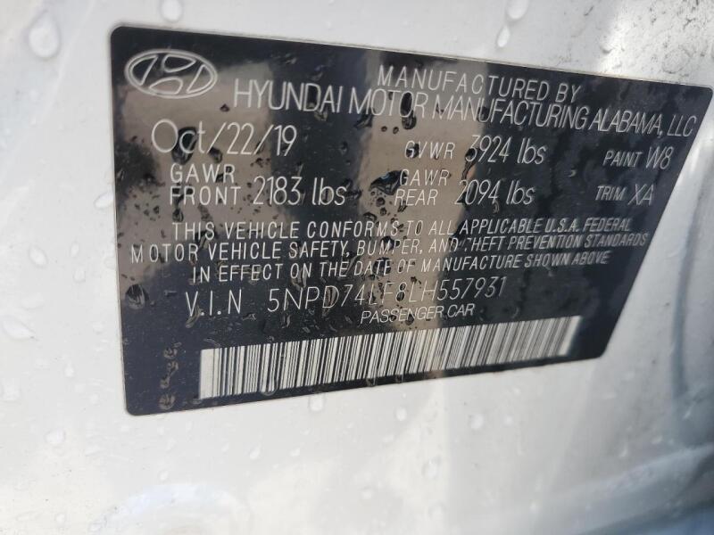 2020 HYUNDAI ELANTRA SE - 5NPD74LF8LH557931 | SeoVin.biz