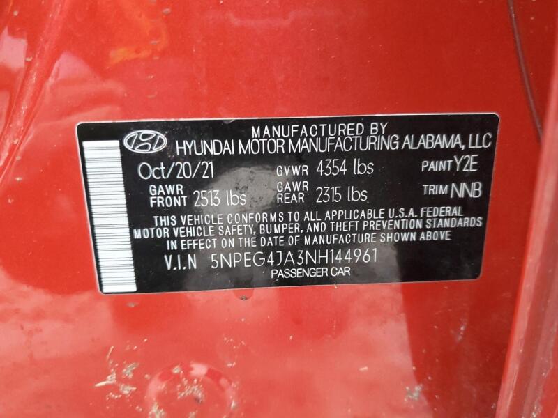 2022 HYUNDAI SONATA SE - 5NPEG4JA3NH144961 | SeoVin.biz