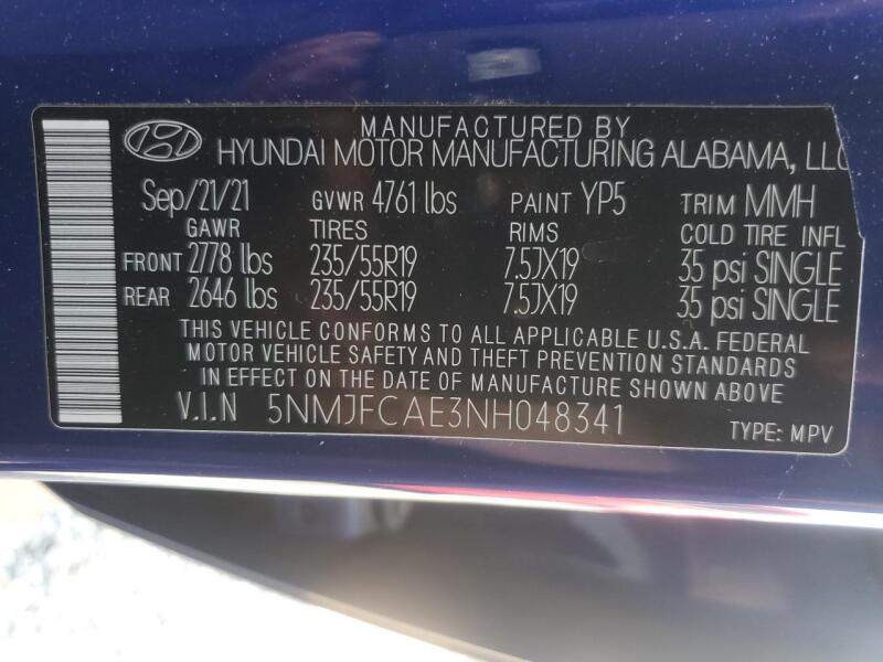 2022 HYUNDAI TUCSON SEL - 5NMJFCAE3NH048341 | SeoVin.biz