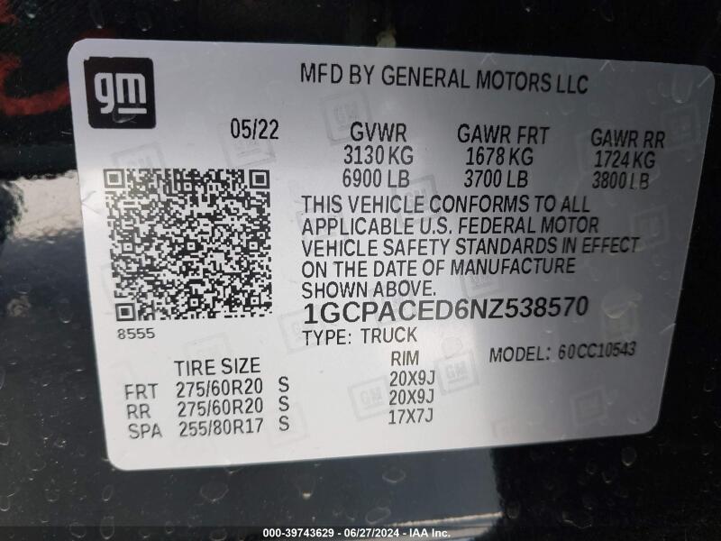 2022 CHEVROLET SILVERADO 1500 2WD SHORT BED LT - 1GCPACED6NZ538570 | SeoVin.biz