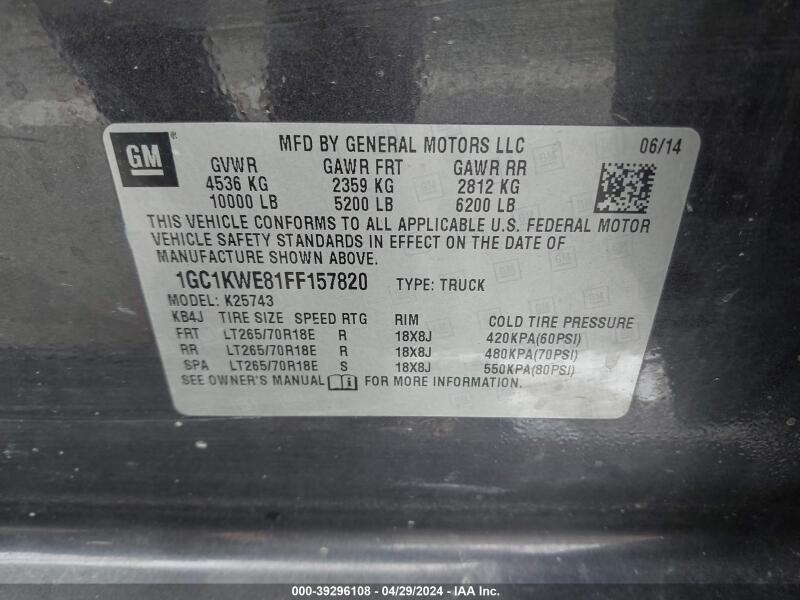 2015 CHEVROLET SILVERADO 2500HD LTZ - 1GC1KWE81FF157820 | SeoVin.biz