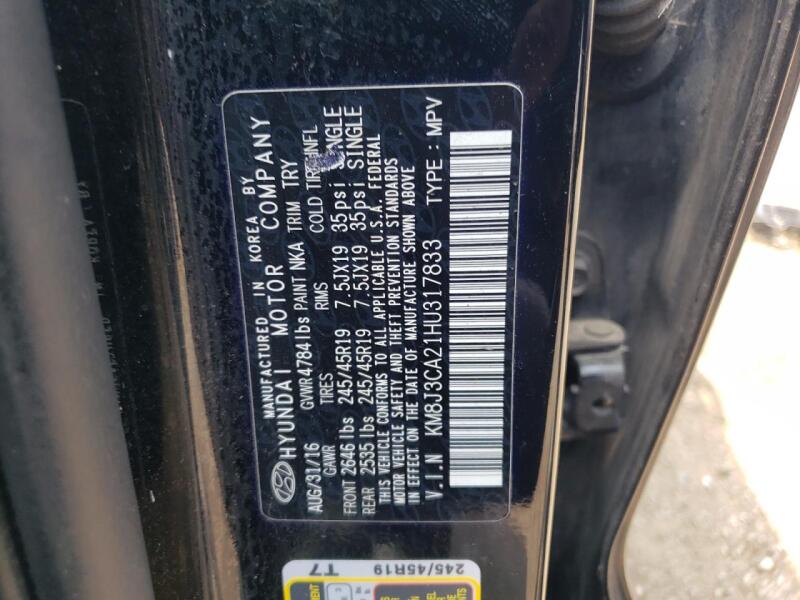 2017 HYUNDAI TUCSON LIMITED - KM8J3CA21HU317833 | SeoVin.biz