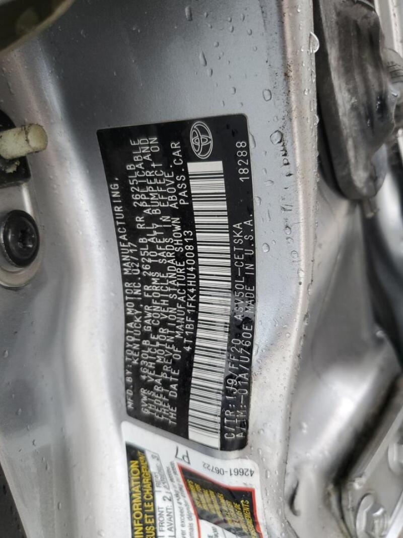 2017 TOYOTA CAMRY LE - 4T1BF1FK4HU400813 | SeoVin.biz