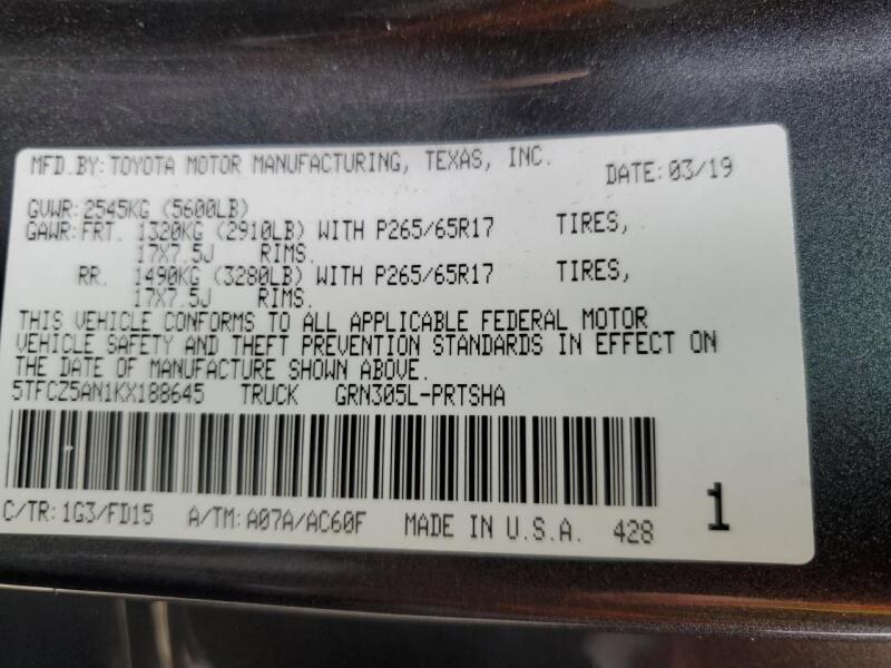 2019 TOYOTA TACOMA DOUBLE CAB - 5TFCZ5AN1KX188645 | SeoVin.biz