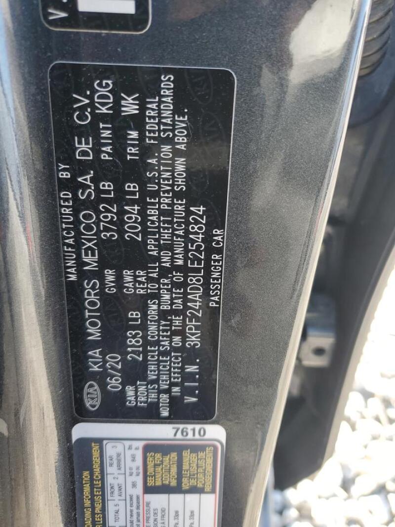 2020 KIA FORTE FE - 3KPF24AD8LE254824 | SeoVin.biz