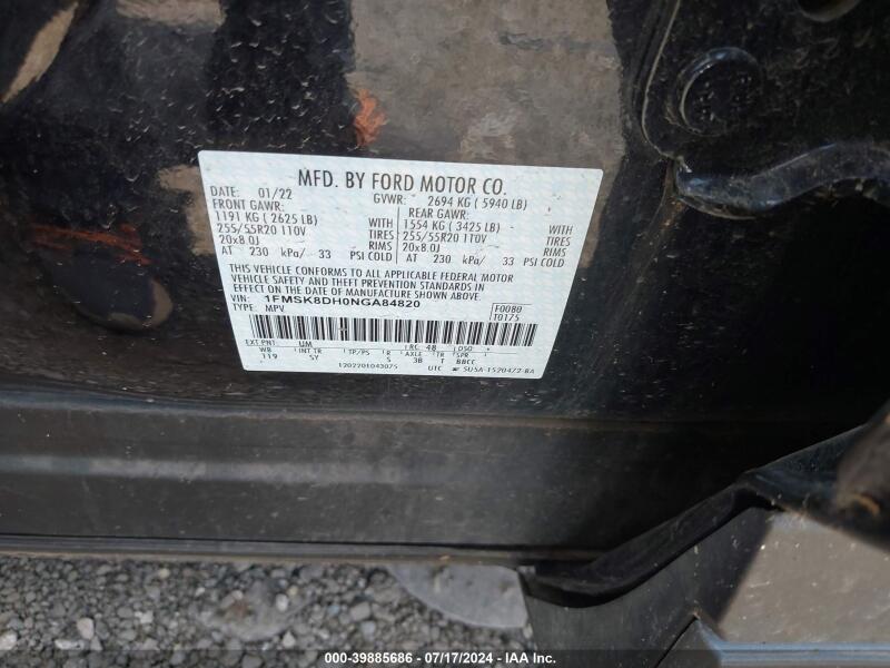 2022 FORD EXPLORER XLT - 1FMSK8DH0NGA84820 | SeoVin.biz