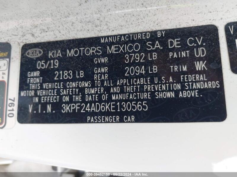 2019 KIA FORTE LXS - 3KPF24AD6KE130565 | SeoVin.biz