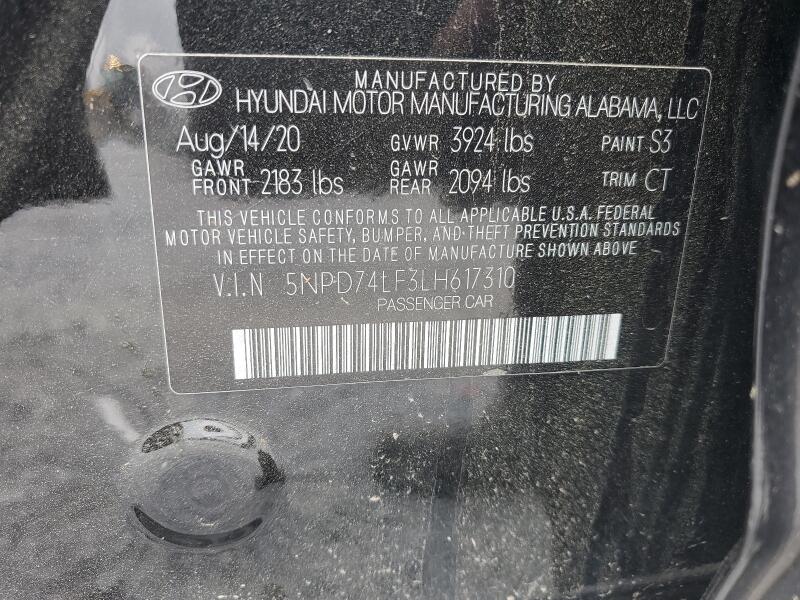 2020 HYUNDAI ELANTRA SE - 5NPD74LF3LH617310 | SeoVin.biz