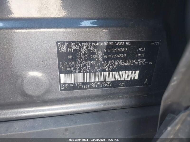 2021 TOYOTA RAV4 XLE - 2T3P1RFV8MC226177 | SeoVin.biz