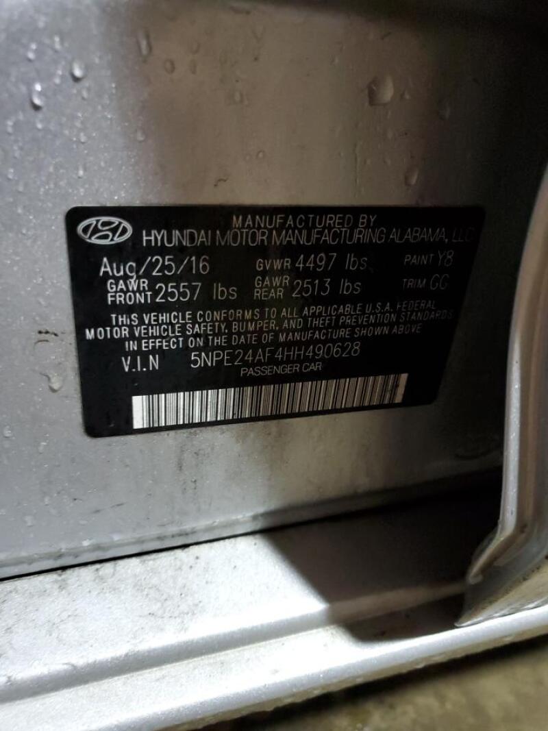 2017 HYUNDAI SONATA SE - 5NPE24AF4HH490628 | SeoVin.biz