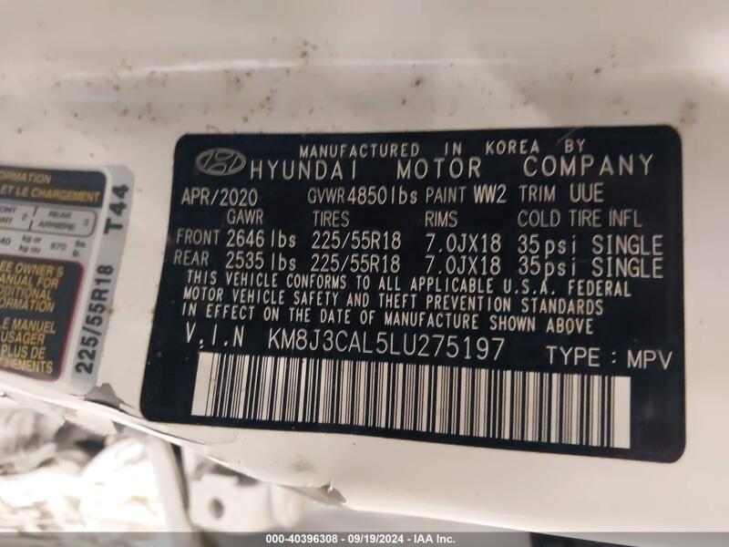 2020 HYUNDAI TUCSON ULTIMATE - KM8J3CAL5LU275197 | SeoVin.biz