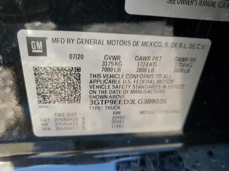 2020 GMC SIERRA K1500 AT4 - 3GTP9EED3LG389035 | SeoVin.biz