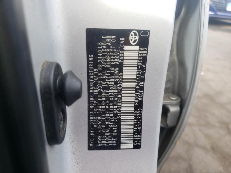 2020 TOYOTA COROLLA SE - 5YFS4RCE6LP032955 | SeoVin.biz