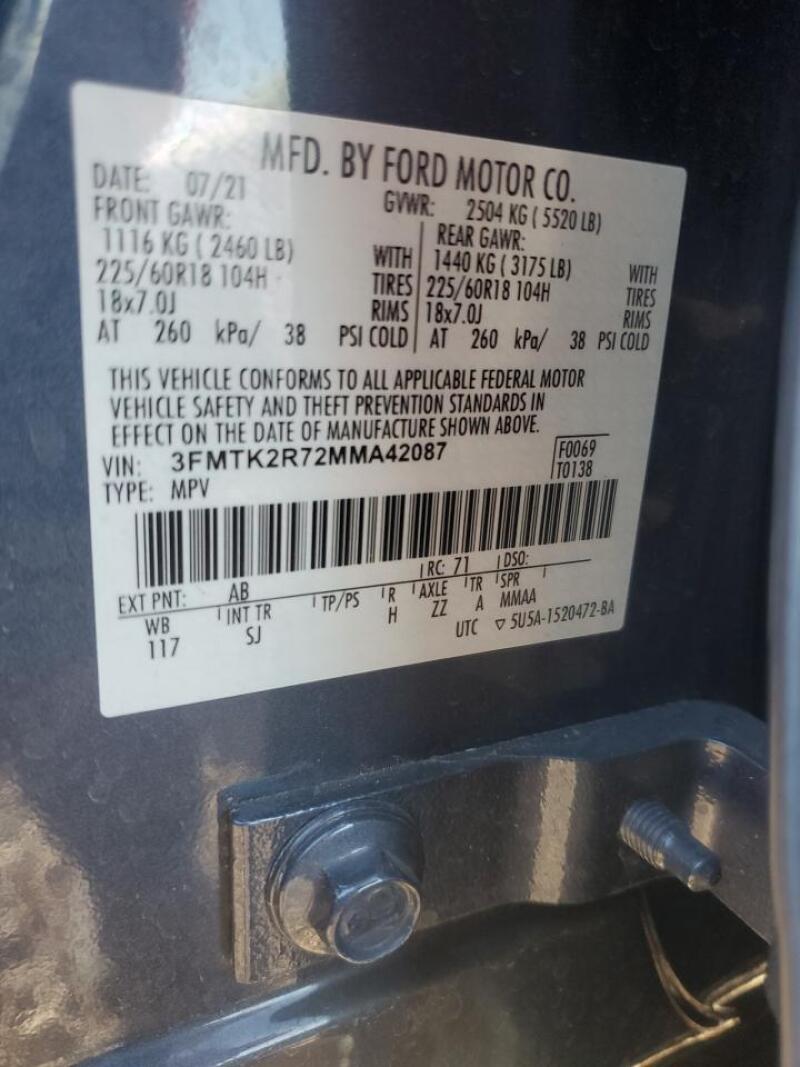 2021 FORD MUSTANG MACH-E CALIFORNIA ROUTE 1 - 3FMTK2R72MMA42087 | SeoVin.biz