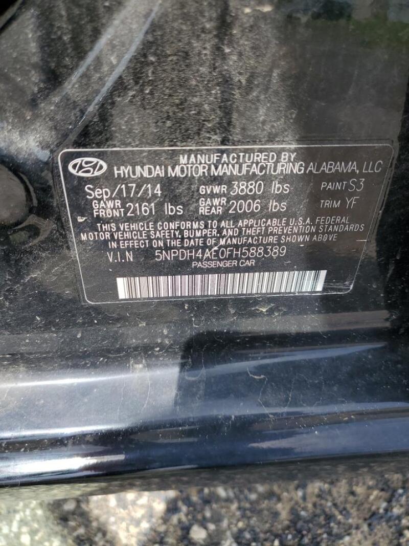 2015 HYUNDAI ELANTRA SE - 5NPDH4AE0FH588389 | SeoVin.biz