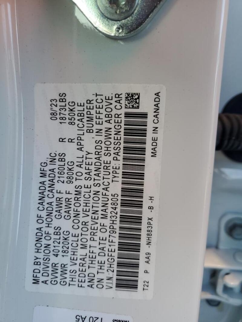 2023 HONDA CIVIC EX - 2HGFE1F79PH324805 | SeoVin.biz