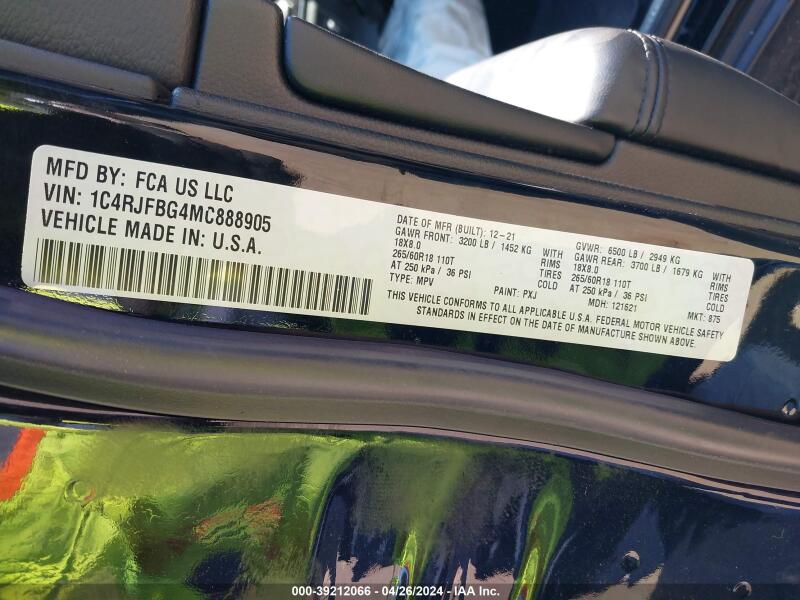 2021 JEEP GRAND CHEROKEE LIMITED 4X4 - 1C4RJFBG4MC888905 | SeoVin.biz