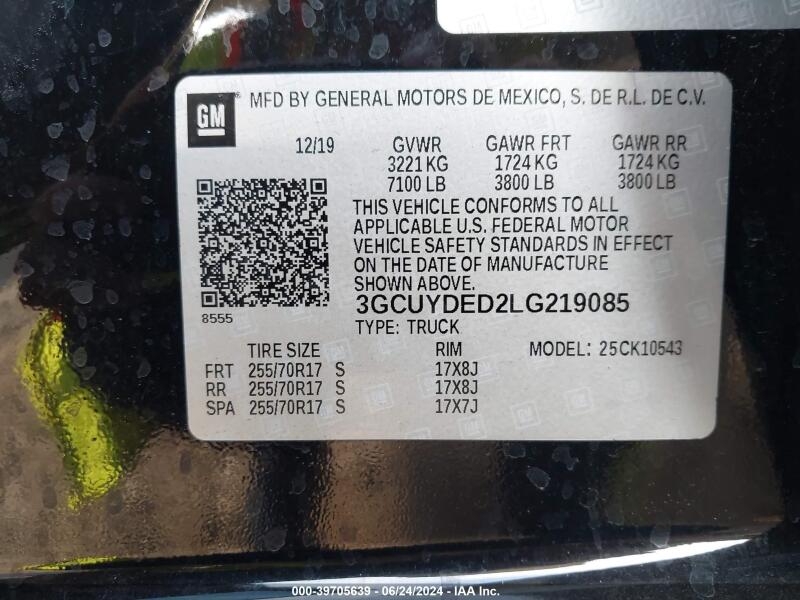 2020 CHEVROLET SILVERADO 1500 4WD SHORT BED LT - 3GCUYDED2LG219085 | SeoVin.biz