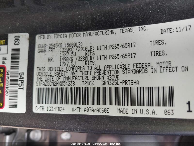 2017 TOYOTA TACOMA TRD SPORT - 5TFAZ5CN2HX054238 | SeoVin.biz