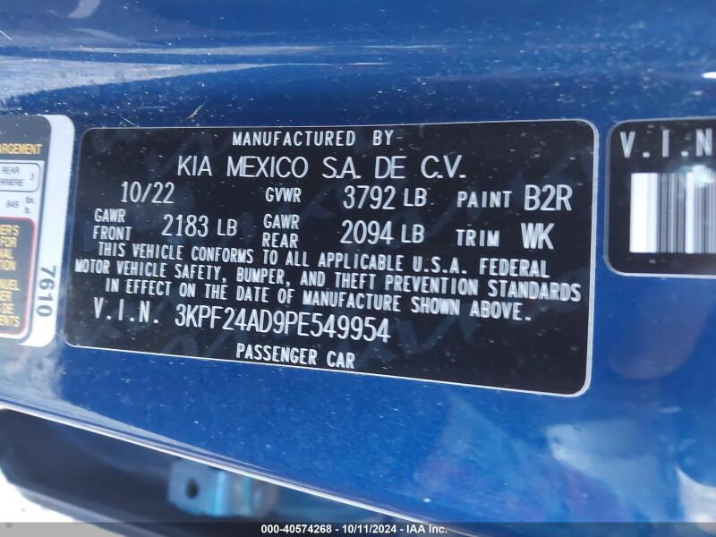 2023 KIA FORTE LXS - 3KPF24AD9PE549954 | SeoVin.biz