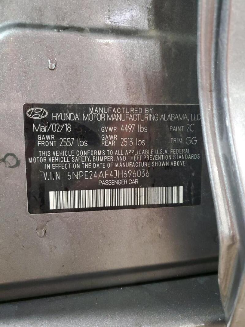 2018 HYUNDAI SONATA SE - 5NPE24AF4JH696036 | SeoVin.biz