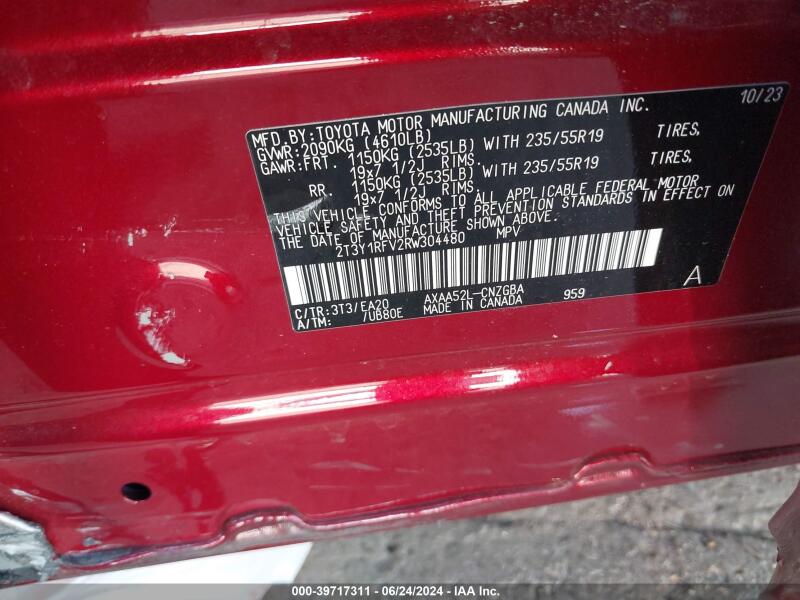 2024 TOYOTA RAV4 LIMITED - 2T3Y1RFV2RW304480 | SeoVin.biz