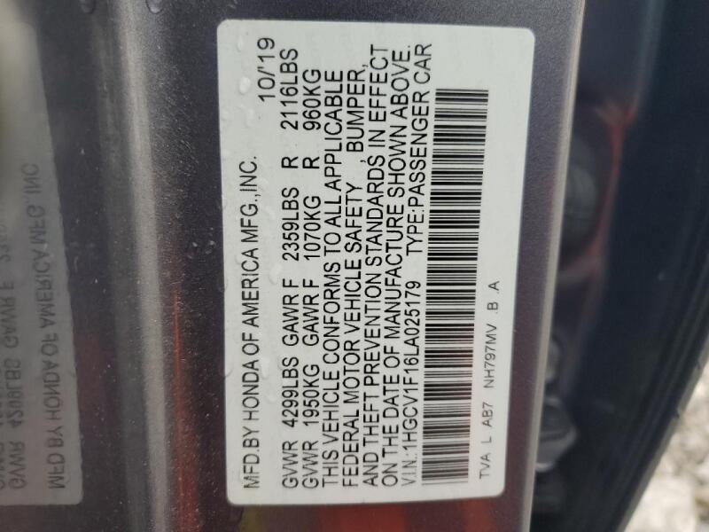 2020 HONDA ACCORD LX - 1HGCV1F16LA025179 | SeoVin.biz