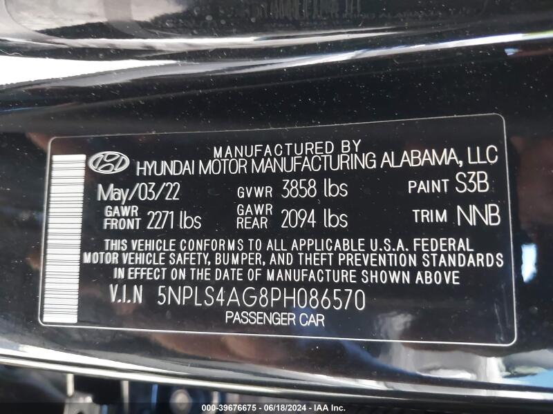 2023 HYUNDAI ELANTRA SEL - 5NPLS4AG8PH086570 | SeoVin.biz