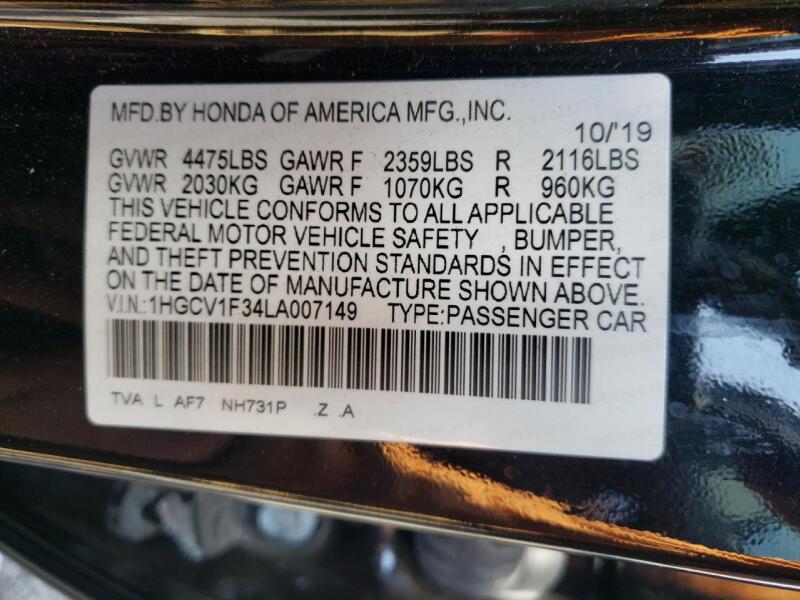 2020 HONDA ACCORD SPORT - 1HGCV1F34LA007149 | SeoVin.biz