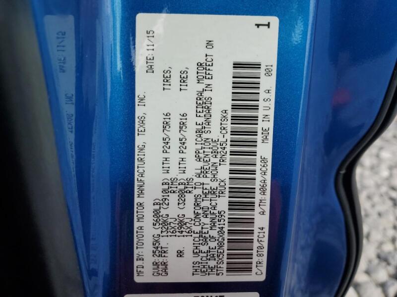 2016 TOYOTA TACOMA ACCESS CAB - 5TFSX5EN8GX041595 | SeoVin.biz