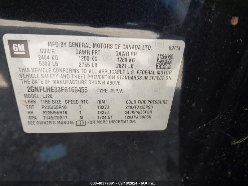 2015 CHEVROLET EQUINOX LTZ - 2GNFLHE33F6169455 | SeoVin.biz