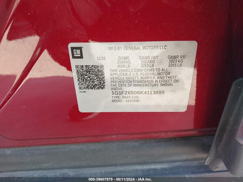 2019 CHEVROLET BOLT EV PREMIER - 1G1FZ6S06K4113889 | SeoVin.biz