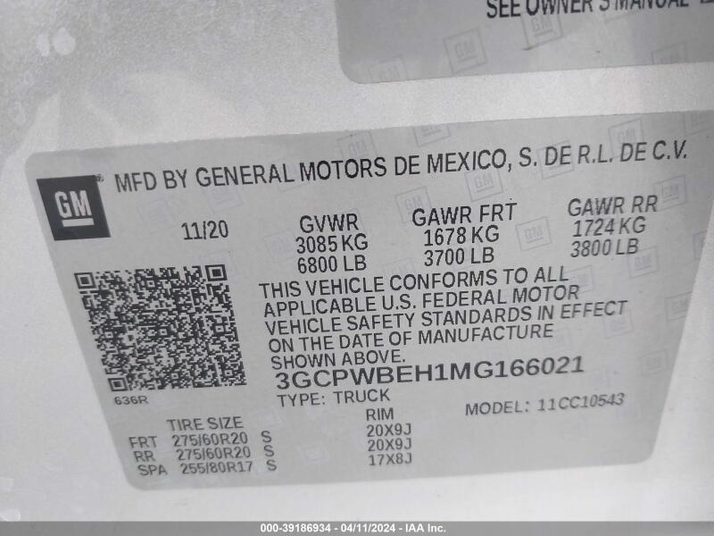 2021 CHEVROLET SILVERADO 1500 2WD SHORT BED CUSTOM - 3GCPWBEH1MG166021 | SeoVin.biz