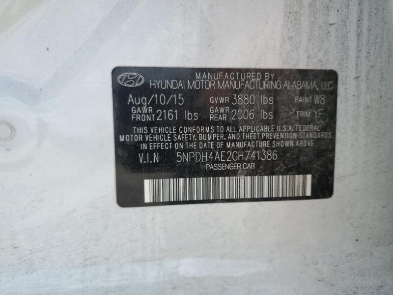 2016 HYUNDAI ELANTRA SE - 5NPDH4AE2GH741386 | SeoVin.biz