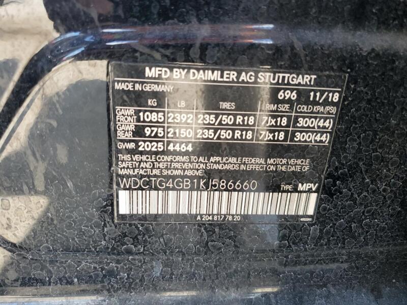 2019 MERCEDES-BENZ GLA 250 4MATIC - WDCTG4GB1KJ586660 | SeoVin.biz