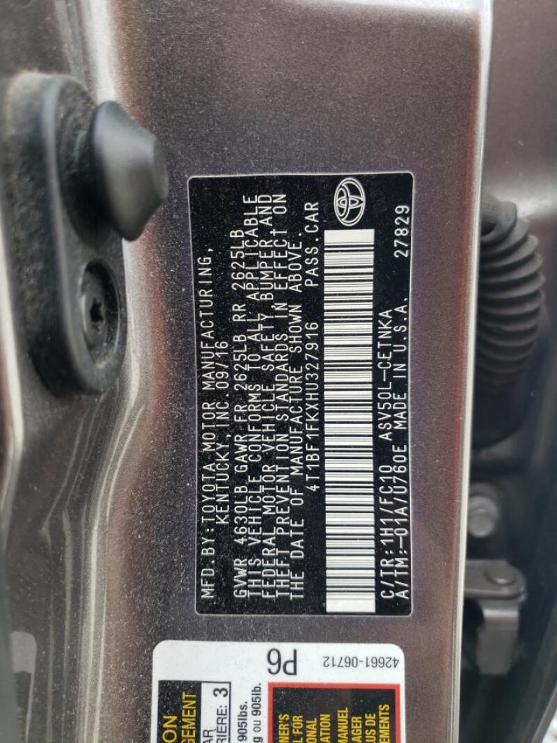 2017 TOYOTA CAMRY LE - 4T1BF1FKXHU327916 | SeoVin.biz