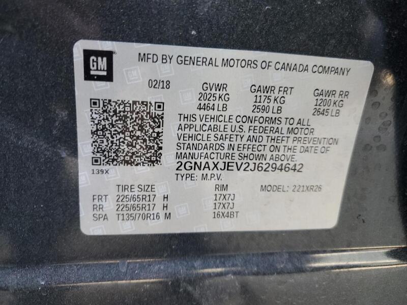 2018 CHEVROLET EQUINOX LT - 2GNAXJEV2J6294642 | SeoVin.biz