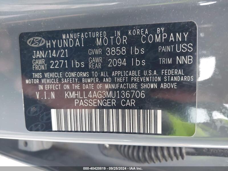 2021 HYUNDAI ELANTRA SE - KMHLL4AG3MU136706 | SeoVin.biz