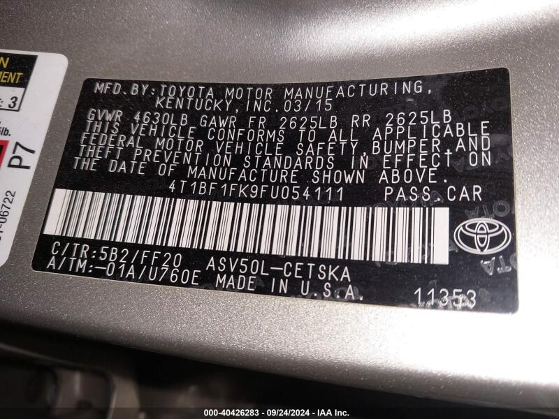 2015 TOYOTA CAMRY SE - 4T1BF1FK9FU054111 | SeoVin.biz