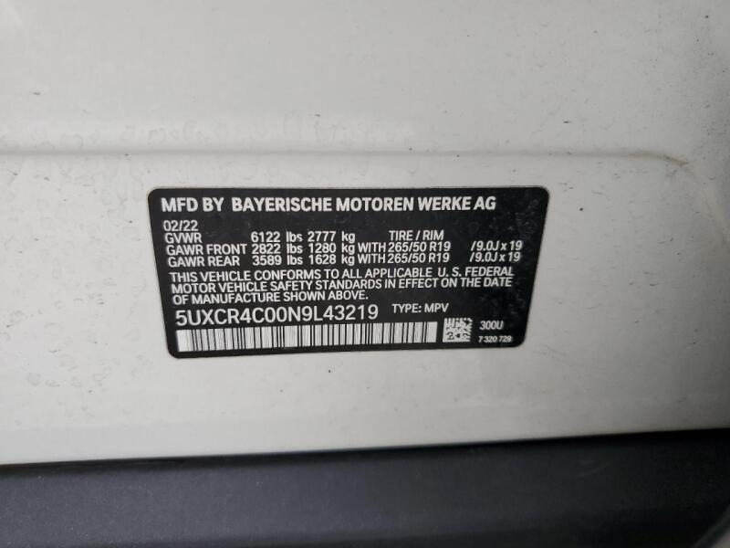 2022 BMW X5 SDRIVE 40I - 5UXCR4C00N9L43219 | SeoVin.biz