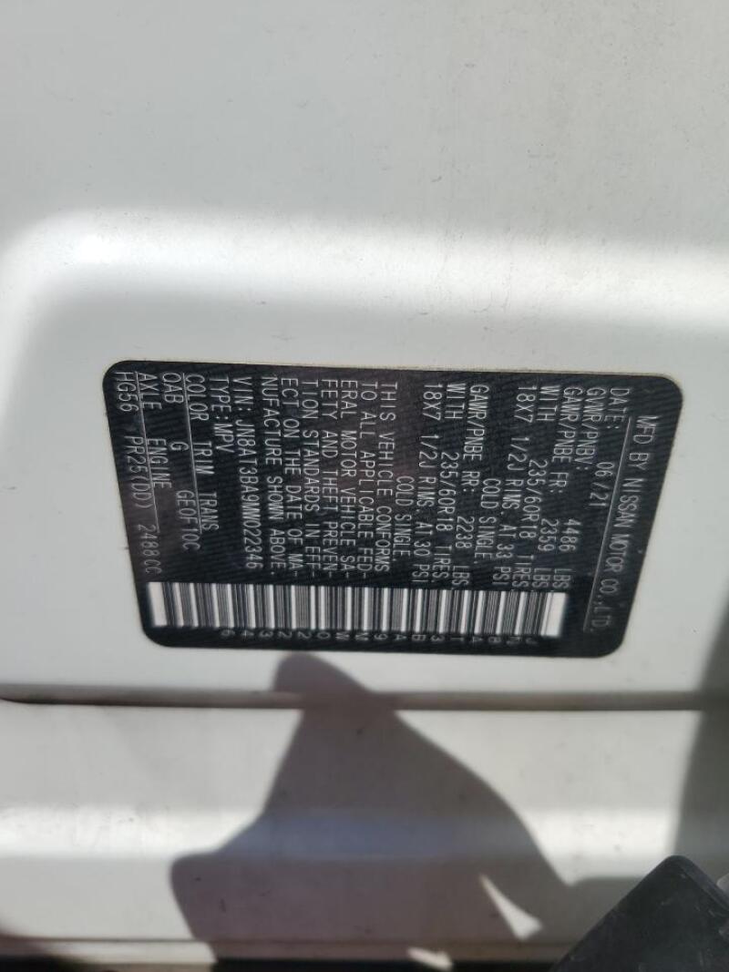 2021 NISSAN ROGUE SV - JN8AT3BA9MW022346 | SeoVin.biz